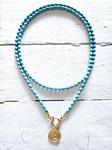 Gargantilla doble turquoise y moneda golden | NOM104 | Bohemian Barcelona, freespirit, lifestyle.