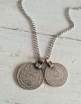 Colgante dos monedas silver | 358 | Bohemian Barcelona, freespirit, lifestyle.