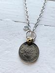 Cadena eslabones aro y moneda silver | 573