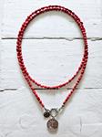 Gargantilla doble coral y moneda | NOM104 | Bohemian Barcelona, freespirit, lifestyle.