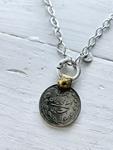 Gargantilla eslabones aro y moneda silver | 573
