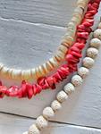 Collar triple coral white | 1435 | Bohemian Barcelona, freespirit, lifestyle.