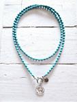 Gargantilla doble turquoise y moneda | NOM104