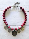 Collar coral y monedas | NOM104 | Bohemian Barcelona, freespirit, lifestyle.