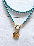 Gargantilla doble turquoise y moneda golden | NOM104 | Bohemian Barcelona, freespirit, lifestyle.