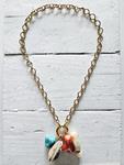 Gargantilla eslabones aro y multicharms coral golden | 573 | Bohemian Barcelona, freespirit, lifestyle.