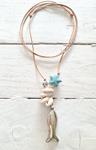 Colgante silver fish cuero | JAC217 | Bohemian Barcelona, freespirit, lifestyle.