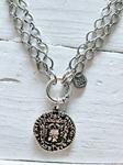 Cadena eslabones aro y moneda silver | 573
