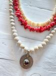 Collar triple coral white | 1435 | Bohemian Barcelona, freespirit, lifestyle.