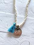 Collar moneda Ibiza white  | IBZ009