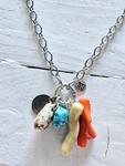 Gargantilla eslabones aro y charms marinos silver | 573 | Bohemian Barcelona, freespirit, lifestyle.