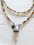 Collar doble brown y colmillo | 717