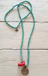 Collar turquesa coral y moneda | 891 | Bohemian Barcelona, freespirit, lifestyle.