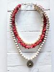Collar triple coral white | 1435 | Bohemian Barcelona, freespirit, lifestyle.