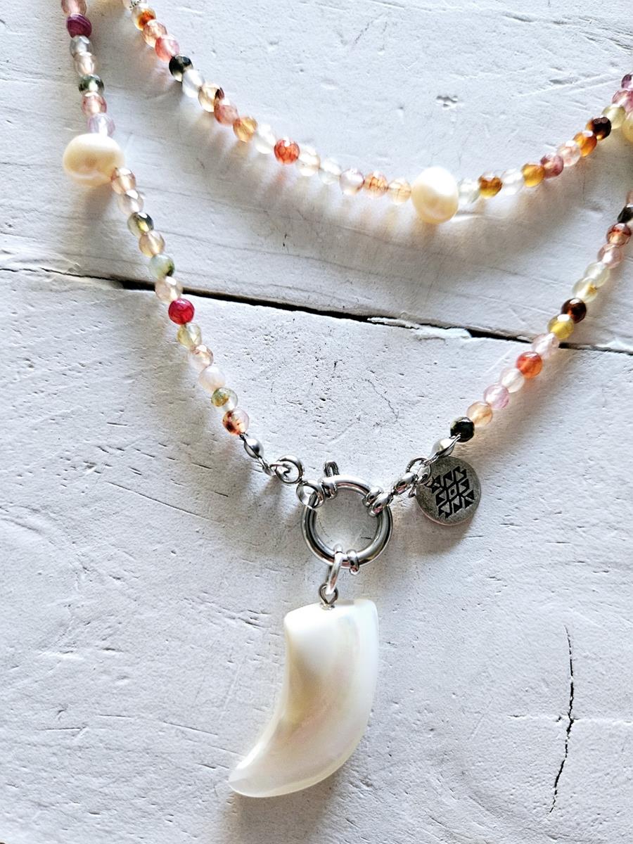 Multicolor perla doble y colmillo | 717