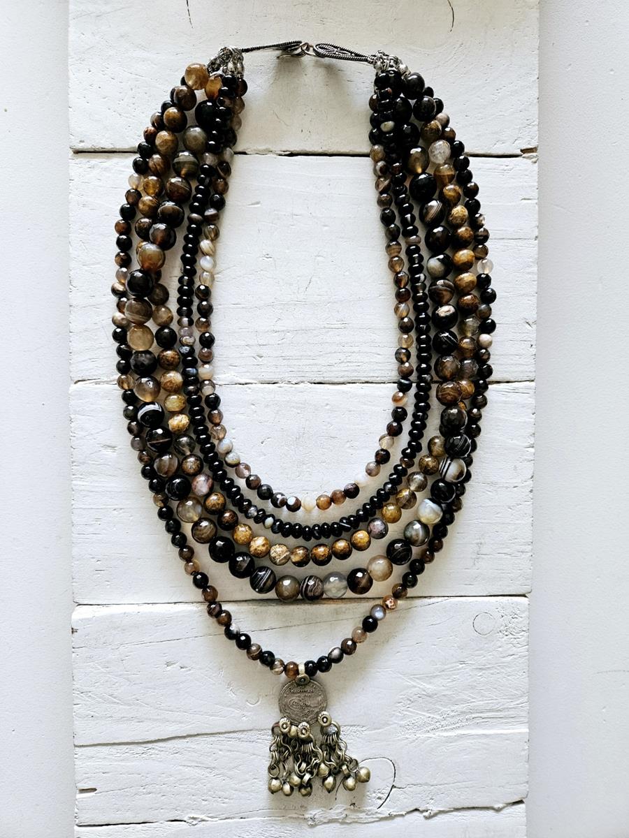 Collar multivueltas brown | 1118