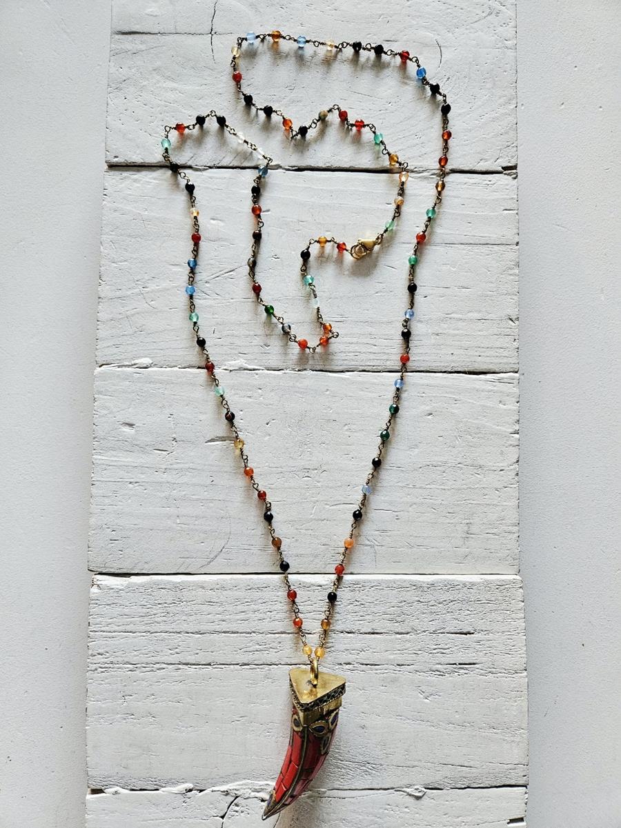 Cadena rosario colmillo tibetano rojo | 1432 | Bohemian Barcelona, freespirit, lifestyle.