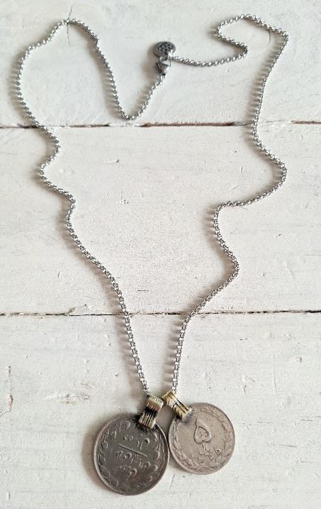 Colgante dos monedas silver | 358 | Bohemian Barcelona, freespirit, lifestyle.