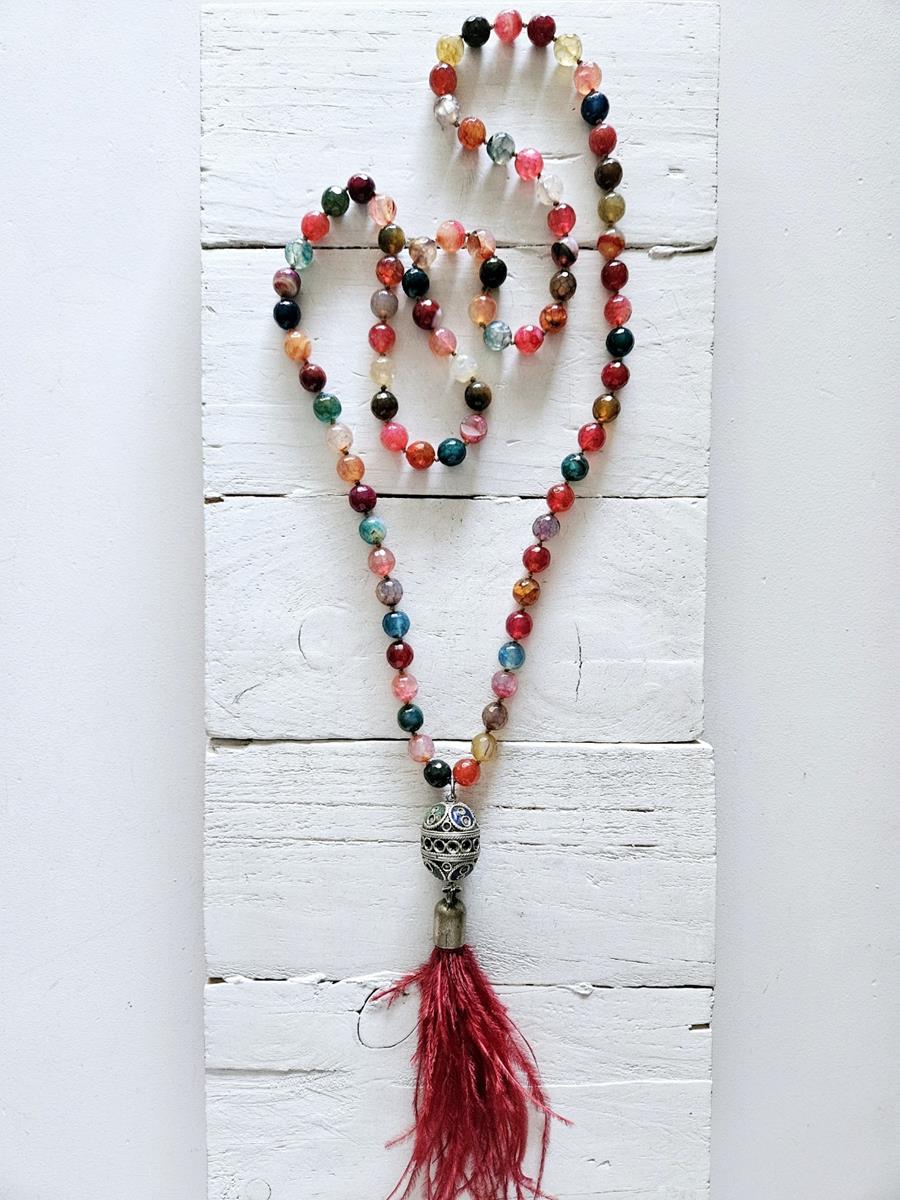 Collar Morocco plumas multicolor | 295 | Bohemian Barcelona, freespirit, lifestyle.