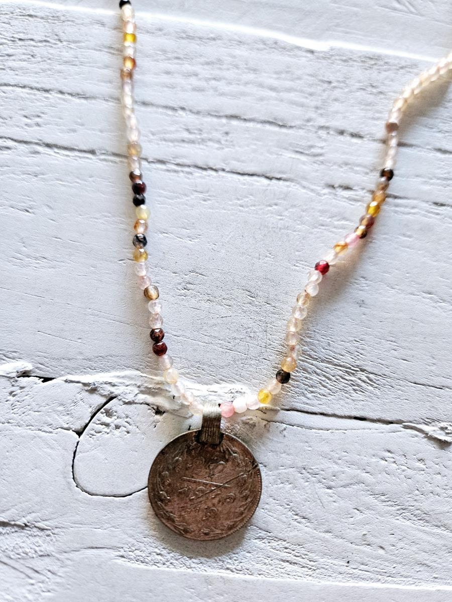 Collar doble vuelta mini melocotón | 267 | Bohemian Barcelona, freespirit, lifestyle.