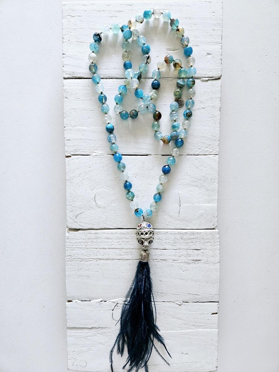 Collar Morocco plumas blue | 394 | Bohemian Barcelona, freespirit, lifestyle.