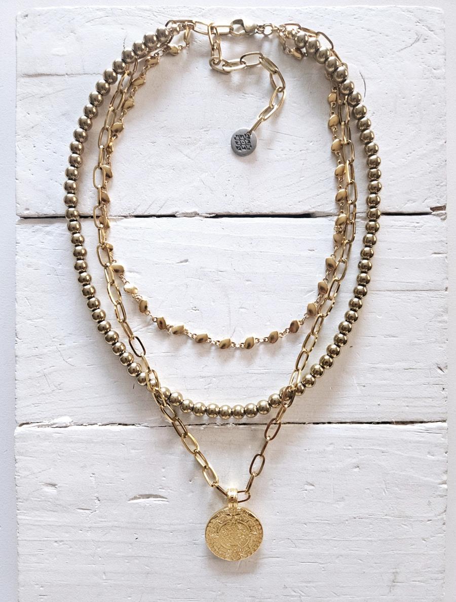 Gargantilla triple golden | 1118