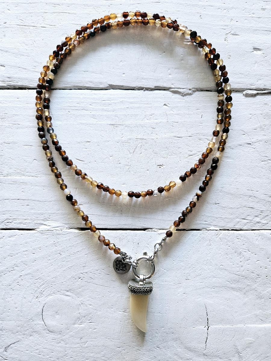 Collar doble brown y colmillo | 717 | Bohemian Barcelona, freespirit, lifestyle.