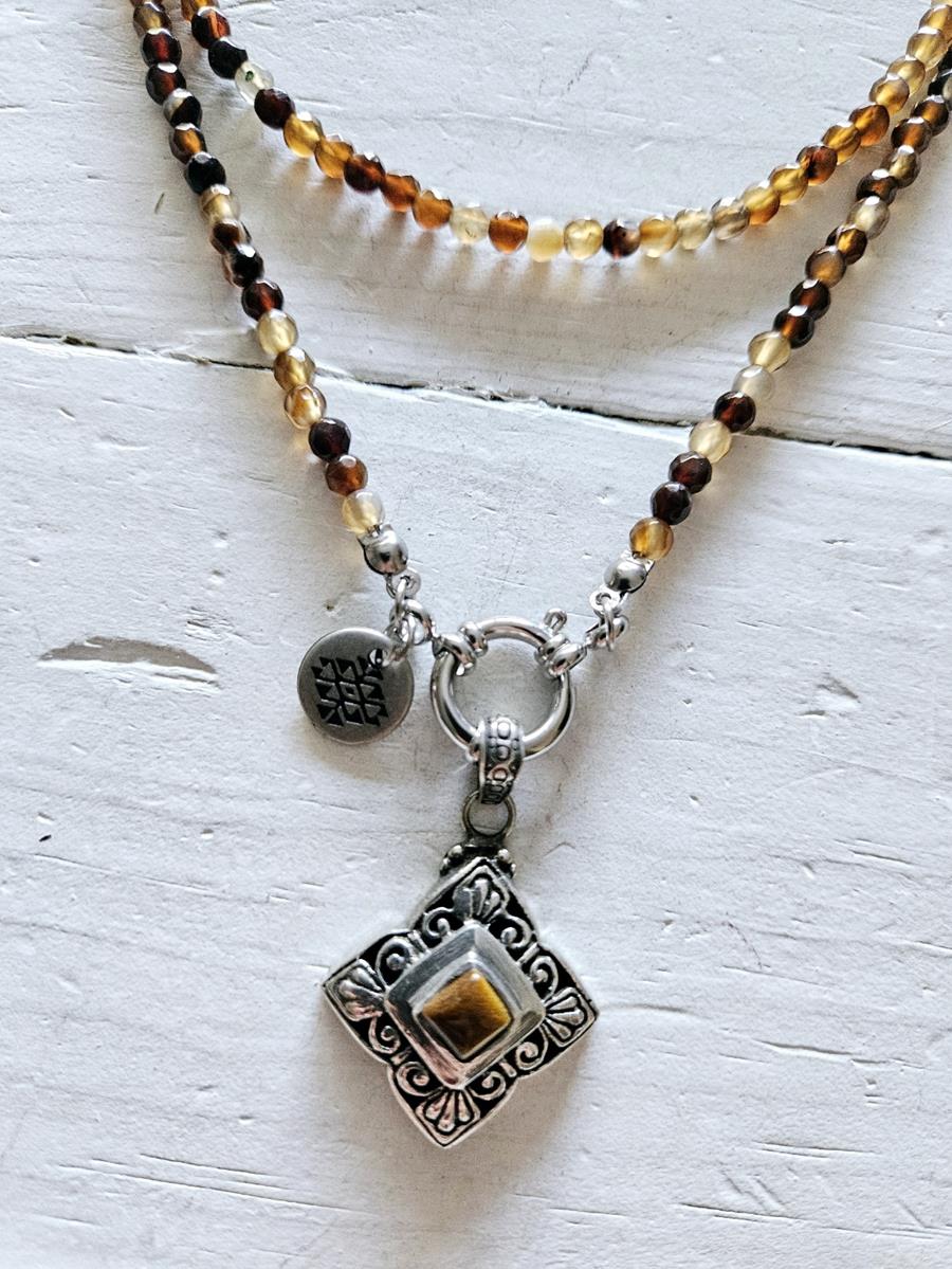 Collar doble brown y colgante vintage | 717 | Bohemian Barcelona, freespirit, lifestyle.