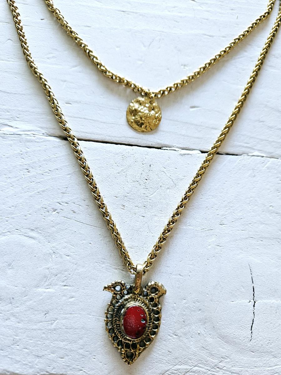 Gargantilla doble golden red | 1118