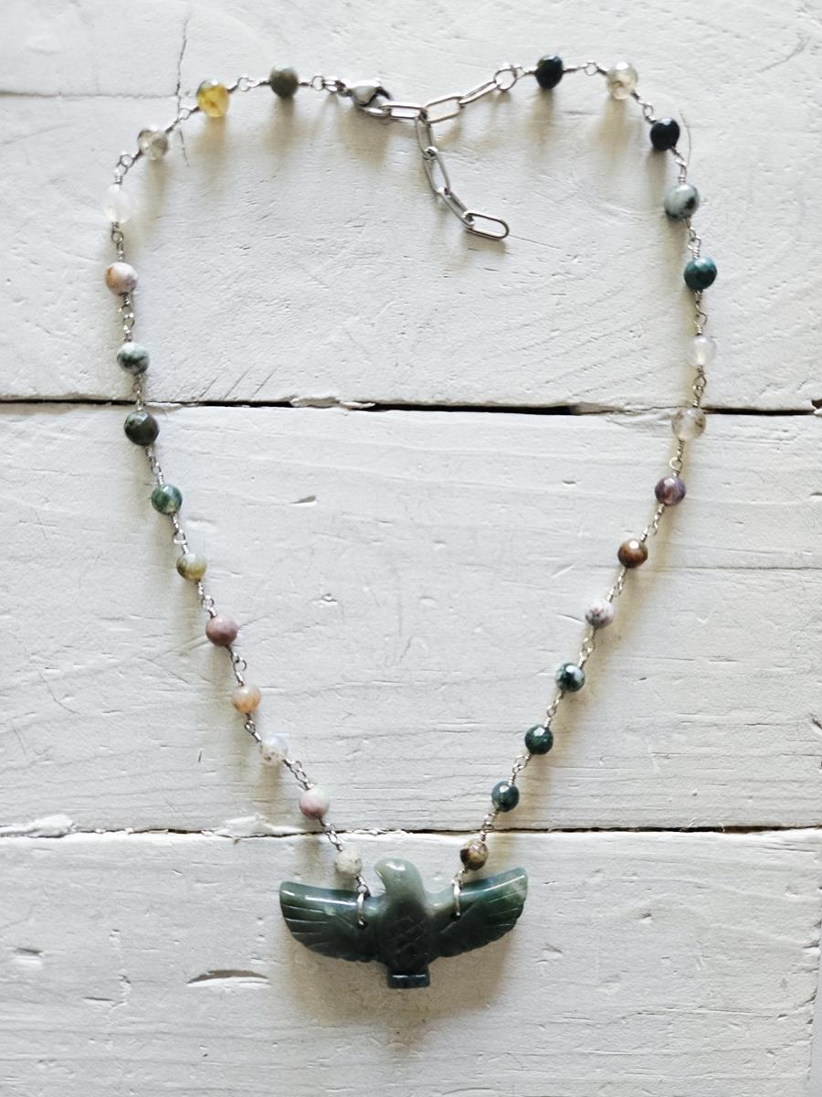Gargantilla Ave fénix jade | 342 | Bohemian Barcelona, freespirit, lifestyle.