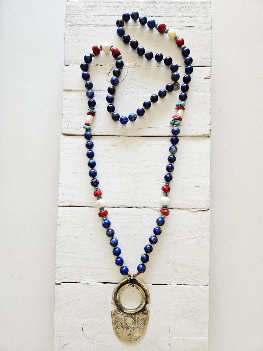 Collar lapislázuli y coral aro tuareg | 833 | Bohemian Barcelona, freespirit, lifestyle.