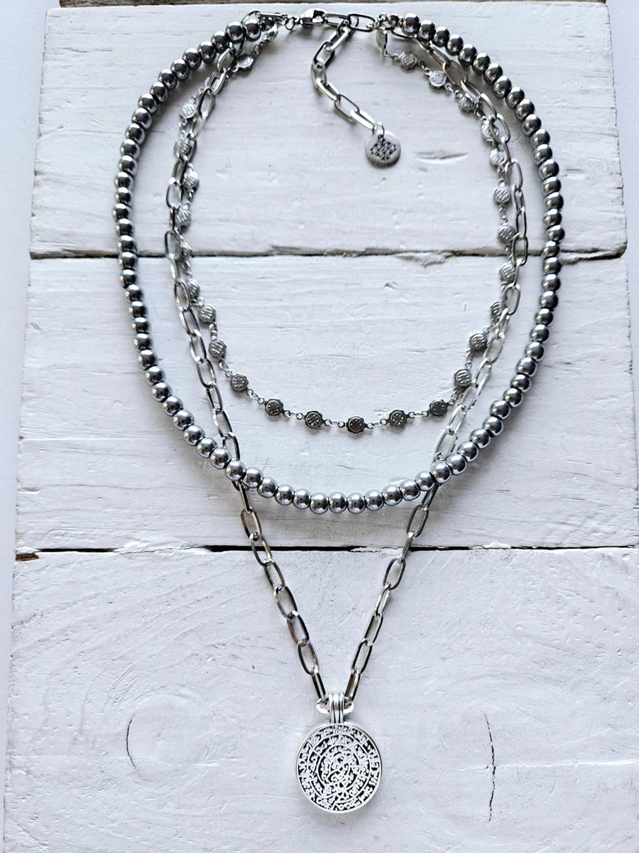 Gargantilla triple silver | 1118