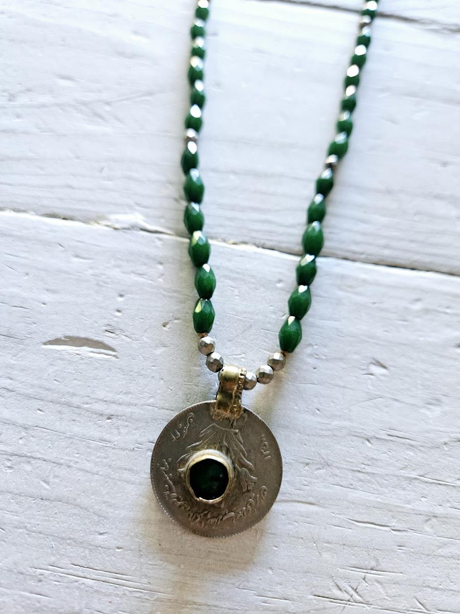 Collar ágatas moneda green | 831 | Bohemian Barcelona, freespirit, lifestyle.