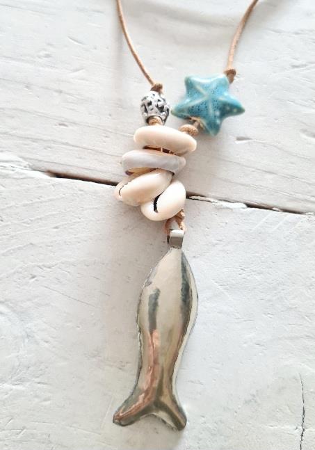 Colgante silver fish cuero | JAC217 | Bohemian Barcelona, freespirit, lifestyle.