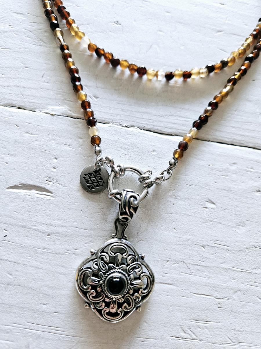 Collar doble brown y colgante vintage | 717 | Bohemian Barcelona, freespirit, lifestyle.