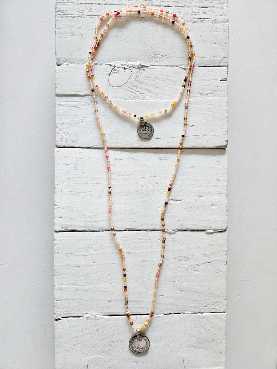Collar doble vuelta mini melocotón | 267 | Bohemian Barcelona, freespirit, lifestyle.