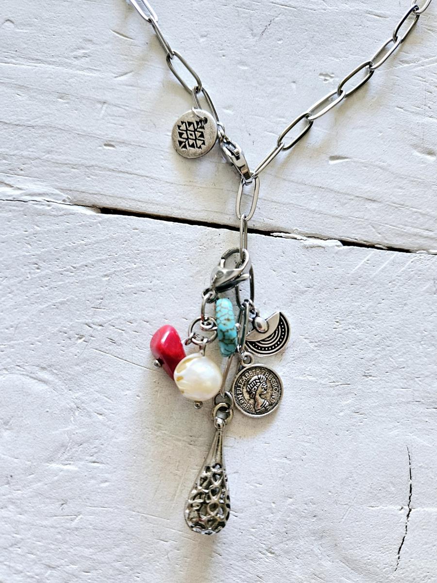 Cadena eslabones lágrima y charms | 408 | Bohemian Barcelona, freespirit, lifestyle.