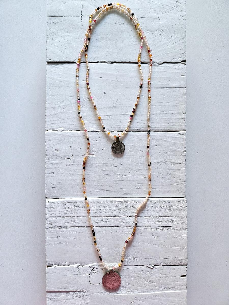 Collar doble vuelta mini melocotón | 267