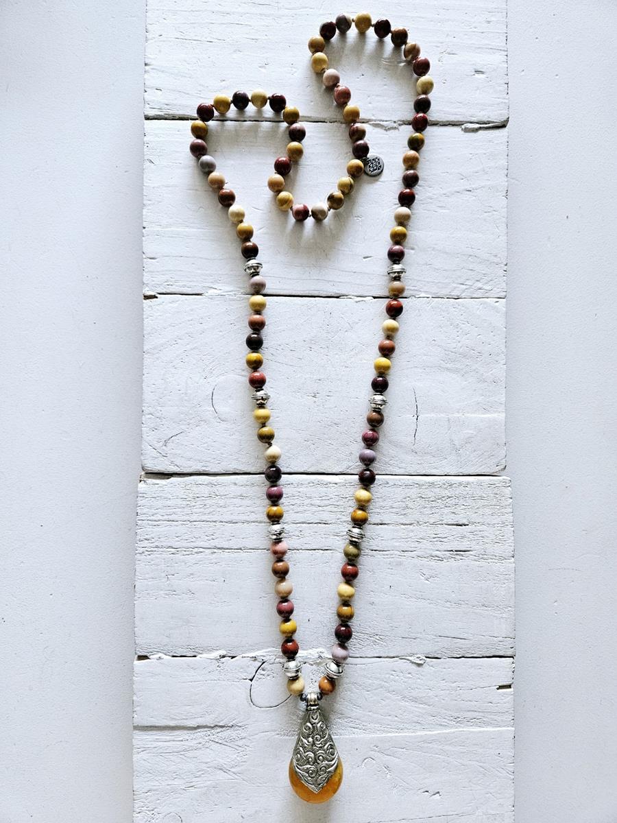 Collar Jaspe y colgante ámbar | 1112 | Bohemian Barcelona, freespirit, lifestyle.