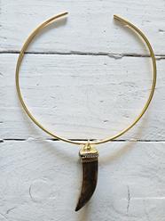 Gargantilla aro colmillo brown golden | 1667 | Bohemian Barcelona, freespirit, lifestyle.