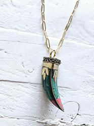 Cadena colmillo tibetano verde | 1432 | Bohemian Barcelona, freespirit, lifestyle.