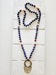 Collar lapislázuli y coral aro tuareg | 833