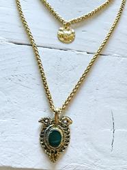 Gargantilla doble golden green | 1118