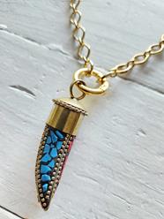 Gargantilla eslabones aro y colmillo golden | 573 | Bohemian Barcelona, freespirit, lifestyle.