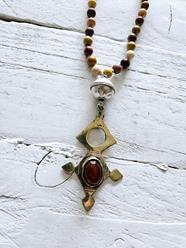 Collar Jaspe y cruz tuareg | 1112 | Bohemian Barcelona, freespirit, lifestyle.