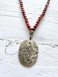 Collar medallón coral | 442