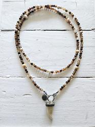 Collar doble brown y colmillo | 717