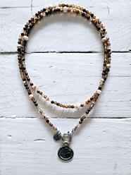 Collar doble brown y moneda | 717