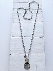 Cadena eslabones aro y moneda silver | 573 | Bohemian Barcelona, freespirit, lifestyle.