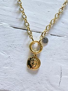 Gargantilla eslabones aro y moneda golden | 573